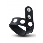 Черное эрекционное кольцо на кнопках - Blush Novelties - в Балашихе купить с доставкой