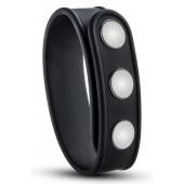 Черное эрекционное кольцо на кнопках - Blush Novelties - в Балашихе купить с доставкой