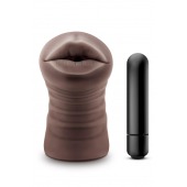 Коричневый мастурбатор-ротик Krystal Vibrating Masturbator - Blush Novelties - в Балашихе купить с доставкой