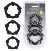 Набор из 3 эрекционных колец Beaded Silicone Cockring Set - Shots Media BV - в Балашихе купить с доставкой