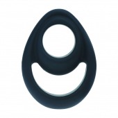 Черное эрекционное кольцо Double Ergo Silicone Cockring - Shots Media BV - в Балашихе купить с доставкой