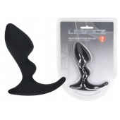 Черная анальная пробка для массажа простаты Double Ripple Silicone Prostate Massager - Shots Media BV - в Балашихе купить с доставкой