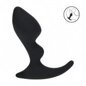 Черная анальная пробка для массажа простаты Double Ripple Silicone Prostate Massager - Shots Media BV - в Балашихе купить с доставкой