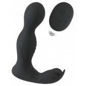 Черная анальная пробка с вибрацией, вращением и пультом ДУ RC Butt Plug with 2 Functions - Orion - в Балашихе купить с доставкой