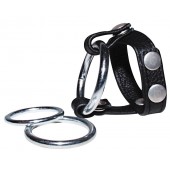 Подхват для мошонки с 3 съемными эрекционными кольцами Leder-Riemen - Orion - в Балашихе купить с доставкой