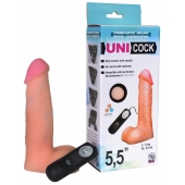 Фаллическая насадка Харнесс UNICOCK 5,5  с вибрацией - 17 см. - LOVETOY (А-Полимер) - купить с доставкой в Балашихе