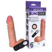 Фаллическая насадка Харнесс UNICOCK 6  с вибрацией - 18 см. - LOVETOY (А-Полимер) - купить с доставкой в Балашихе