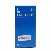Классические презервативы Unilatex Natural Plain - 12 шт. + 3 шт. в подарок - Unilatex - купить с доставкой в Балашихе