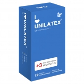 Классические презервативы Unilatex Natural Plain - 12 шт. + 3 шт. в подарок - Unilatex - купить с доставкой в Балашихе