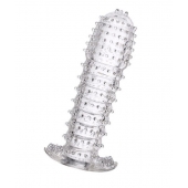 Гелевая прозрачная насадка c шипами - 12 см. - Toyfa Basic - в Балашихе купить с доставкой