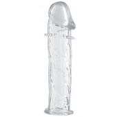 Гладкая прозрачная насадка с усиками под головкой - 12,5 см. - Toyfa Basic - в Балашихе купить с доставкой