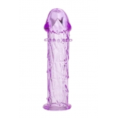 Гладкая фиолетовая насадка с усиками под головкой - 12,5 см. - Toyfa Basic - в Балашихе купить с доставкой