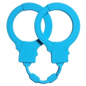 Голубые силиконовые наручники Stretchy Cuffs Turquoise - Lola Games - купить с доставкой в Балашихе