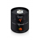 Массажная свеча с ароматом клубники Bougie de Massage Gourmande Fraise - 80 мл. - Plaisir Secret - купить с доставкой в Балашихе