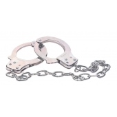 Наручники из металла с длинной цепочкой CHROME HANDCUFFS METAL HANDCUFFS W. KEY - NMC - купить с доставкой в Балашихе
