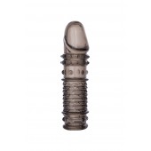 Дымчатая закрытая насадка ToyFa XLover с чешуйками и пупырышками - 13,5 см. - ToyFa - в Балашихе купить с доставкой