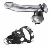 Утяжка для мошонки и пениса Cock Ring With 1  Ball Stretcher And Optional Weight Ring - BlueLine - купить с доставкой в Балашихе