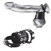 Утяжка на пенис и мошонку Cock Ring With 1.5  Ball Stretcher And Optional Weight Ring - BlueLine - купить с доставкой в Балашихе