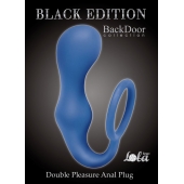 Синее эрекционное кольцо с анальной пробкой Double Pleasure Anal Plug - Lola Games - в Балашихе купить с доставкой