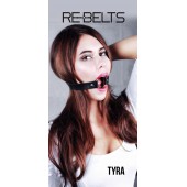 Чёрный кожаный чокер-кляп Tyra Black - Rebelts - купить с доставкой в Балашихе