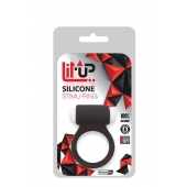 Чёрное эрекционное виброкольцо LIT-UP SILICONE STIMU RING 3 BLACK - Dream Toys - в Балашихе купить с доставкой
