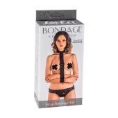 Ошейник с длинной лентой и наручниками Strap Bondage Kit Plus Size - Lola Games - купить с доставкой в Балашихе