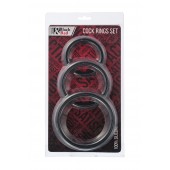 Набор из 3 чёрных эрекционных колец - ToyFa - в Балашихе купить с доставкой