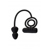 Чёрное эрекционное кольцо с вибропулькой и анальным хвостом - Erotist Adult Toys - в Балашихе купить с доставкой