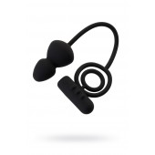 Чёрное эрекционное кольцо с вибростимулятором и анальным хвостом - Erotist Adult Toys - в Балашихе купить с доставкой