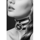 Чёрный тройной чокер с большим кольцом - Bijoux Pour Toi - купить с доставкой в Балашихе
