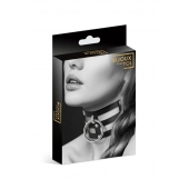 Чёрный тройной чокер с большим кольцом - Bijoux Pour Toi - купить с доставкой в Балашихе