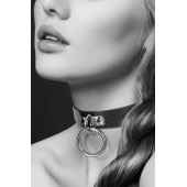 Узенький ошейник из полиуретана с кольцом - Bijoux Pour Toi - купить с доставкой в Балашихе