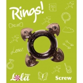 Чёрное эрекционное кольцо Rings Screw - Lola Games - в Балашихе купить с доставкой