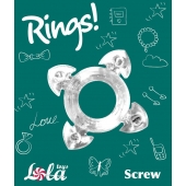 Прозрачное эрекционное кольцо Rings Screw - Lola Games - в Балашихе купить с доставкой