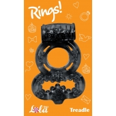 Чёрное эрекционное кольцо Rings Treadle с подхватом - Lola Games - в Балашихе купить с доставкой