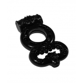 Чёрное эрекционное кольцо Rings Treadle с подхватом - Lola Games - в Балашихе купить с доставкой