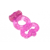 Розовое эрекционное кольцо Rings Treadle с подхватом - Lola Games - в Балашихе купить с доставкой
