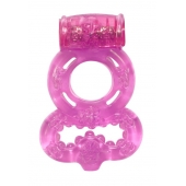 Розовое эрекционное кольцо Rings Treadle с подхватом - Lola Games - в Балашихе купить с доставкой