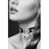 Черный чокер с замком в форме сердца - Bijoux Pour Toi - купить с доставкой в Балашихе