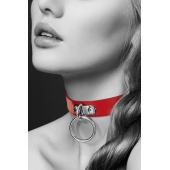 Красный узенький чокер с кольцом - Bijoux Pour Toi - купить с доставкой в Балашихе