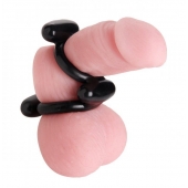 Двойное эрекционное кольцо Dual Stretch To Fit Cock and Ball Ring - XR Brands - в Балашихе купить с доставкой