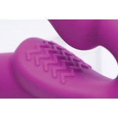 Ярко-розовый безремневой вибрострапон Evoke Vibrating Strapless Silicone Strap-on Dildo - XR Brands - купить с доставкой в Балашихе