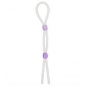 Прозрачное эрекционное кольцо-лассо SILICONE LASSO COCK RING DUAL BEADS - NMC - в Балашихе купить с доставкой