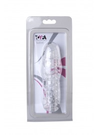 Прозрачная, закрытая насадка с шипами и точками - 13,5 см. - Toyfa Basic - в Балашихе купить с доставкой