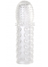 Прозрачная закрытая гелевая насадка - 13,5 см. - Toyfa Basic - в Балашихе купить с доставкой