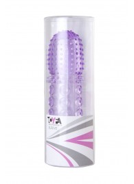 Насадка гелевая фиолетовая с точками, шипами и наплывами - 13,5 см. - Toyfa Basic - в Балашихе купить с доставкой