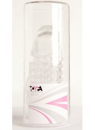 Гелевая прозрачная насадка с 2 отростками - 13 см. - Toyfa Basic - в Балашихе купить с доставкой