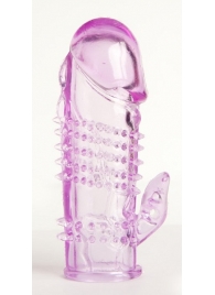 Фиолетовая насадка с коготком и шипами - 13 см. - Toyfa Basic - в Балашихе купить с доставкой