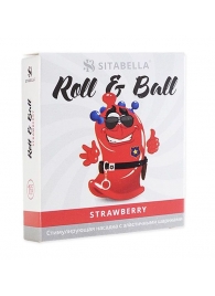 Стимулирующий презерватив-насадка Roll   Ball Strawberry - Sitabella - купить с доставкой в Балашихе
