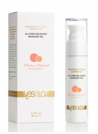 Универсальный массажный гель-смазка Allover Delicious Massage Gel с ароматом персика и аброкоса - 50 мл. - YESforLOV - купить с доставкой в Балашихе